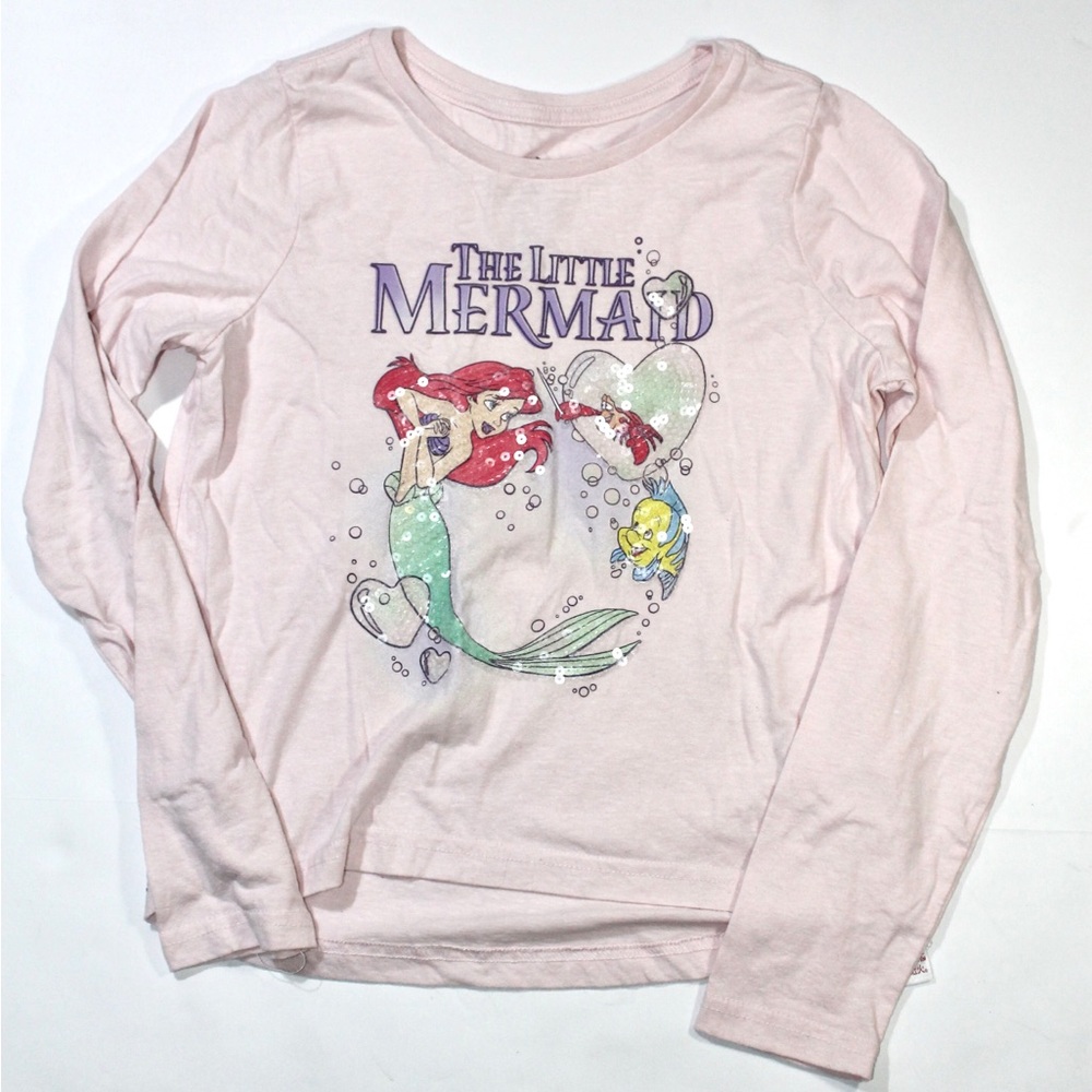 Disney The Little Mermaid Pink Long Sleeve Girls Top